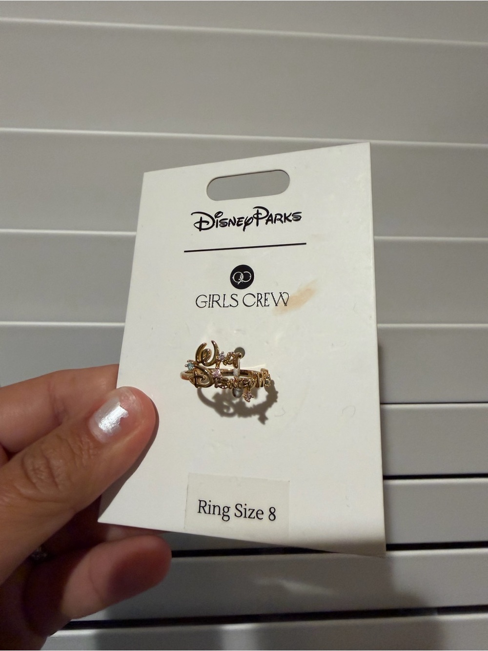 Disney Parks walt Disney girls crew Gold Ring Size 8